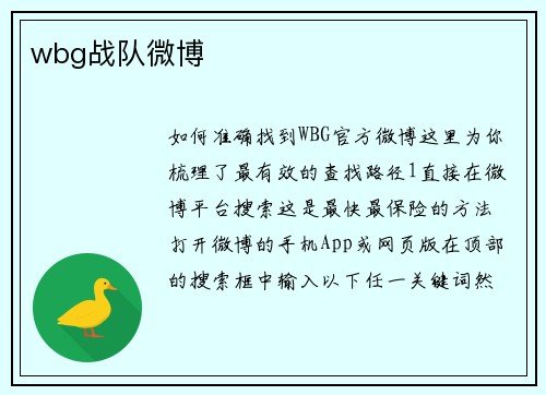 wbg战队微博